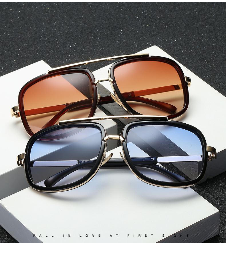 New Fashion Big Frame Sunglasses Men Square Fashion Glasses Women High Quality Retro Sun Glasses