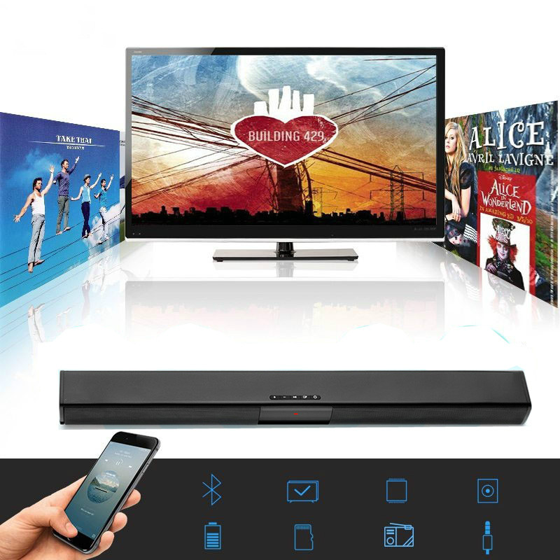 20W Wireless Bluetooth Soundbar Stereo Speakers Hifi Home Theater TV Sound Bars Sound System