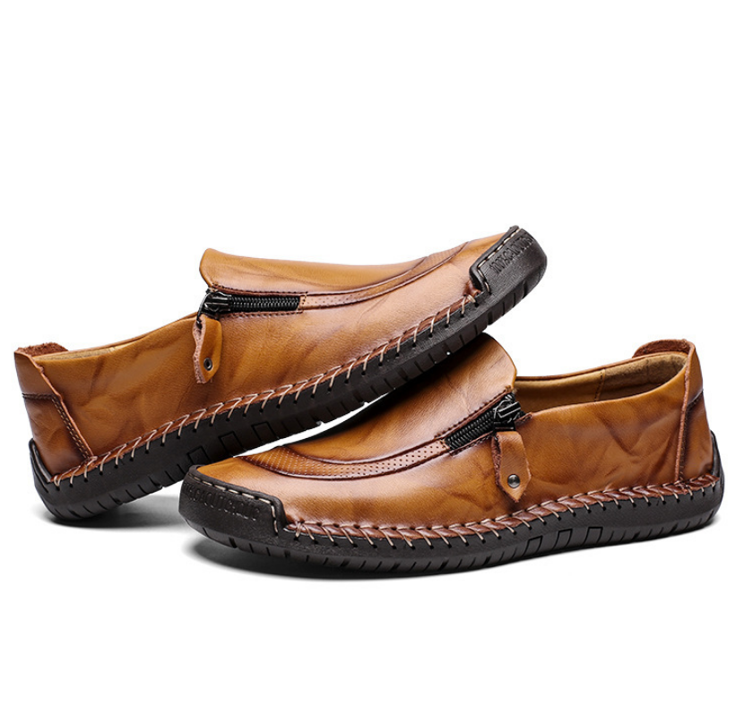 Classic Men Casual Shoes Loafers Men Shoes Quality Split Leather Shoes Men Flats Shoes Plus Size