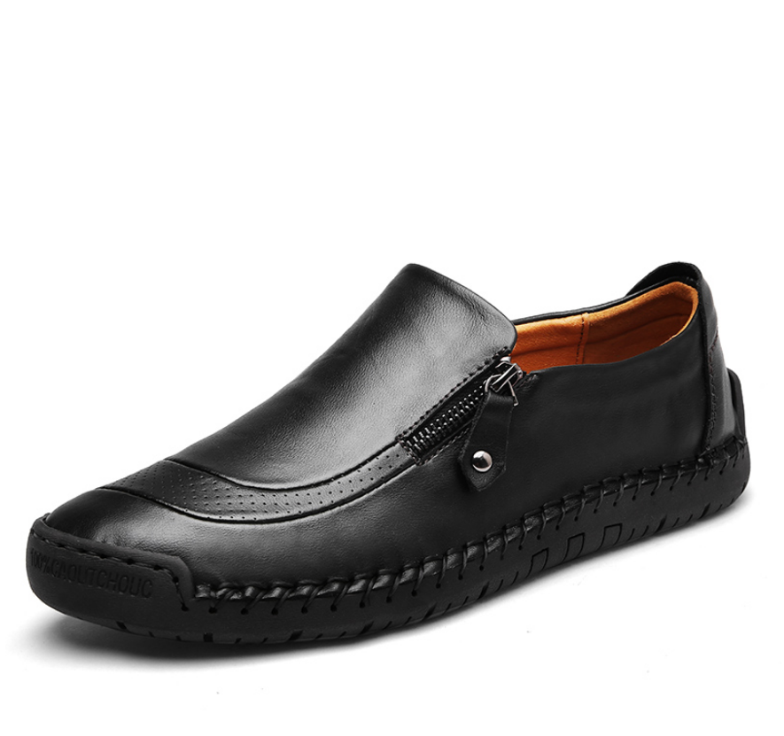 Classic Men Casual Shoes Loafers Men Shoes Quality Split Leather Shoes Men Flats Shoes Plus Size