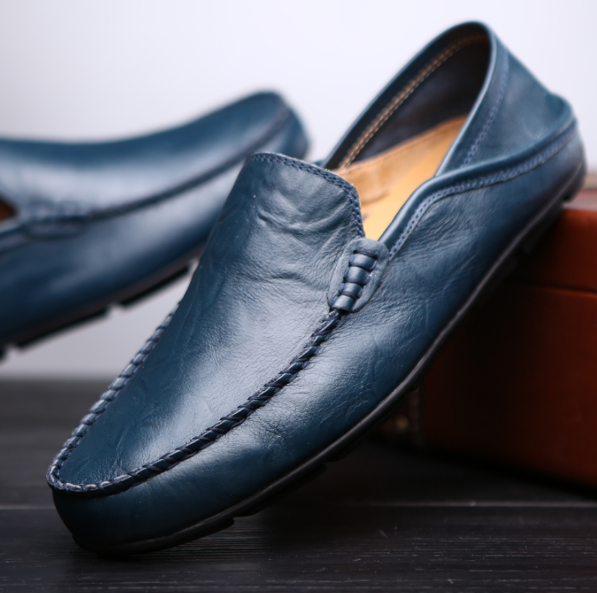 Fashion Genuine Leather Men Shoes Casual Flat Men Shoes Waterproof Breathable Loafers Men