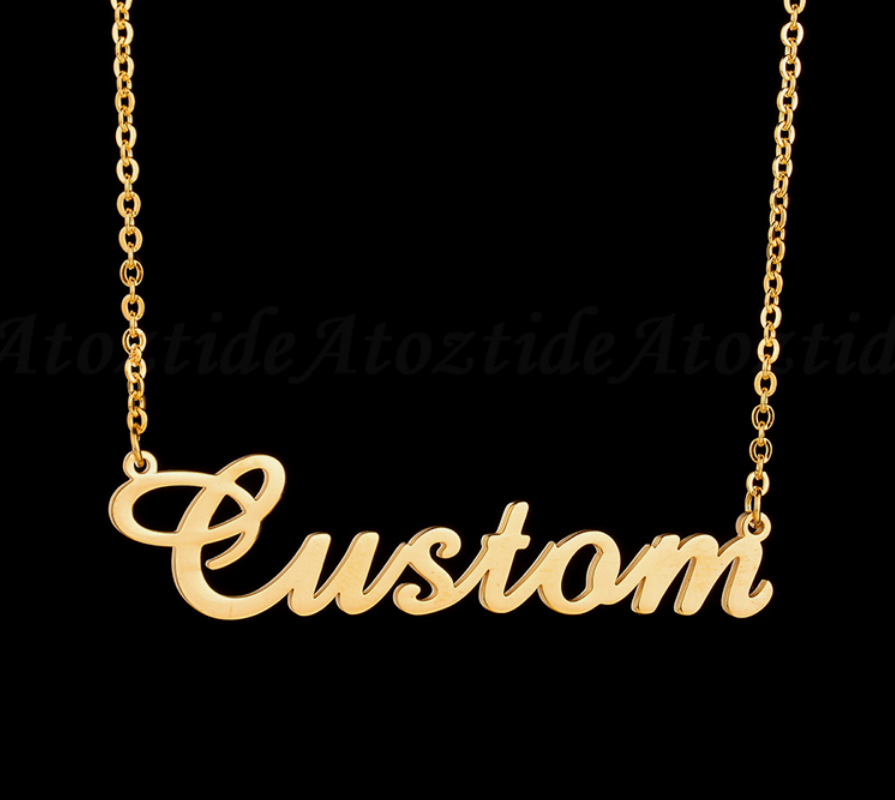 Customized Fashion Stainless Steel Name Necklace Personalized Letter Gold Choker Necklace Gift
