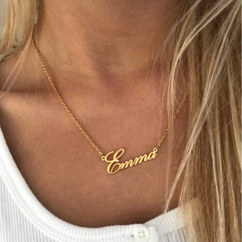 Customized name on sale gold necklace