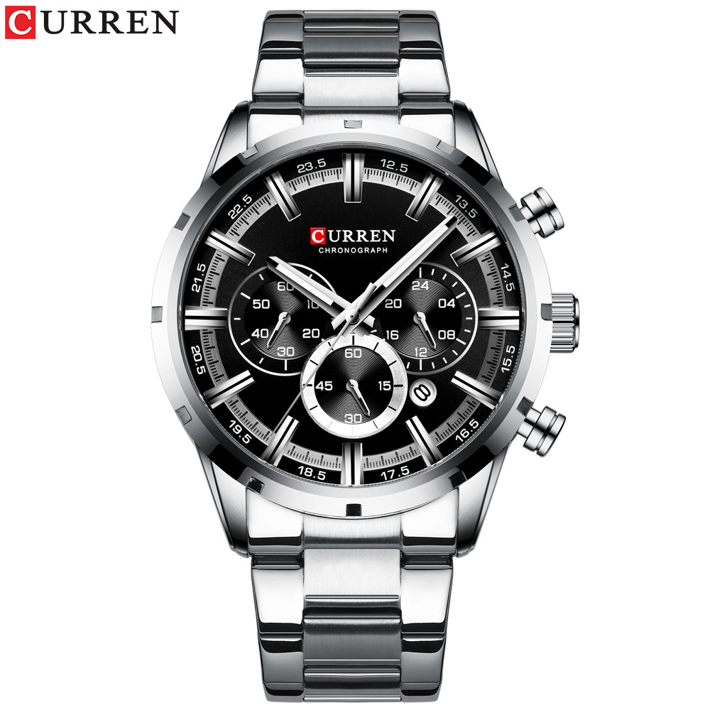 CURREN New Men Watches Stainless Steel Top Brand Luxury Sports Chronograph Quartz Watches