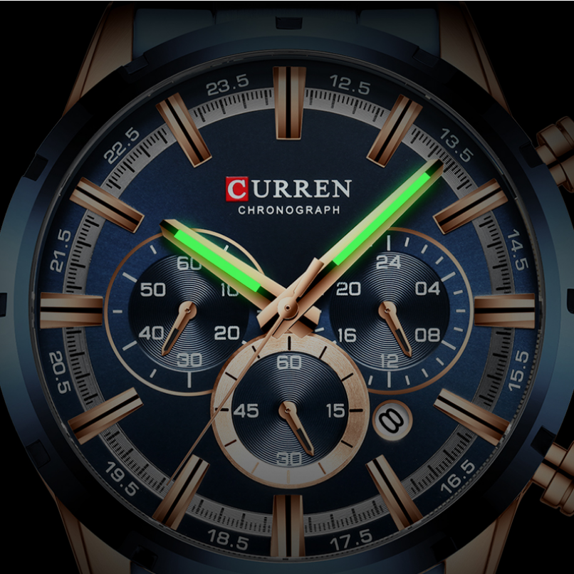 CURREN New Men Watches Stainless Steel Top Brand Luxury Sports Chronograph Quartz Watches