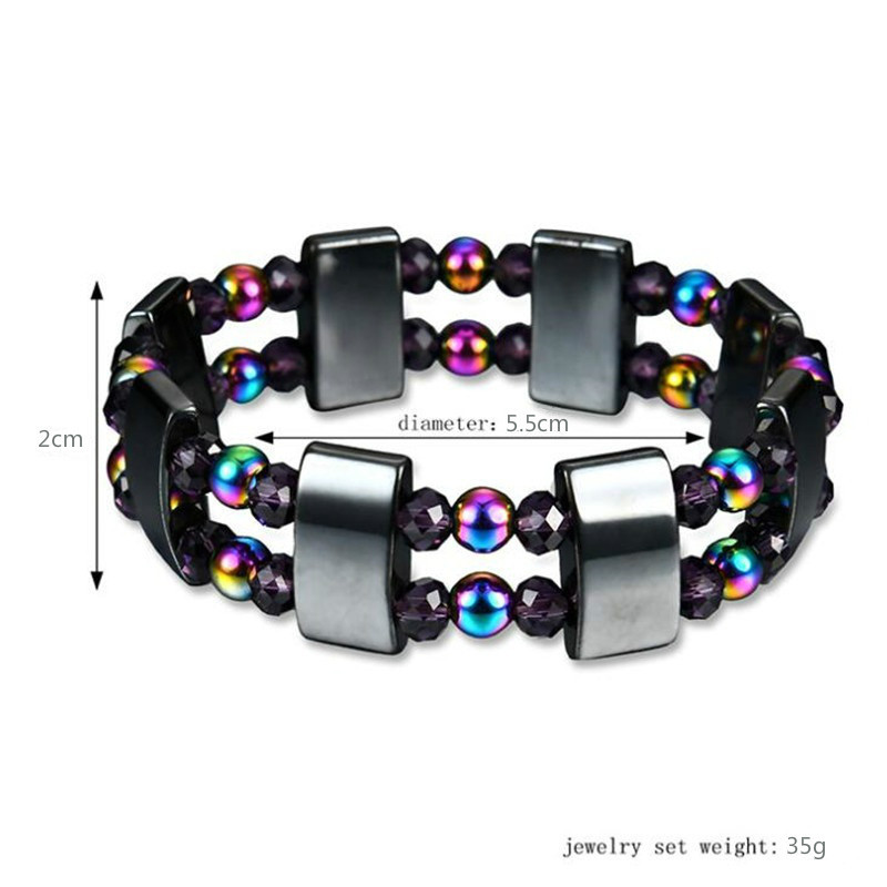 Weight Loss Body Slimming Anti-Fatigue Healing Bracelet Hematite Beads Bracelet Magnetic Therapy