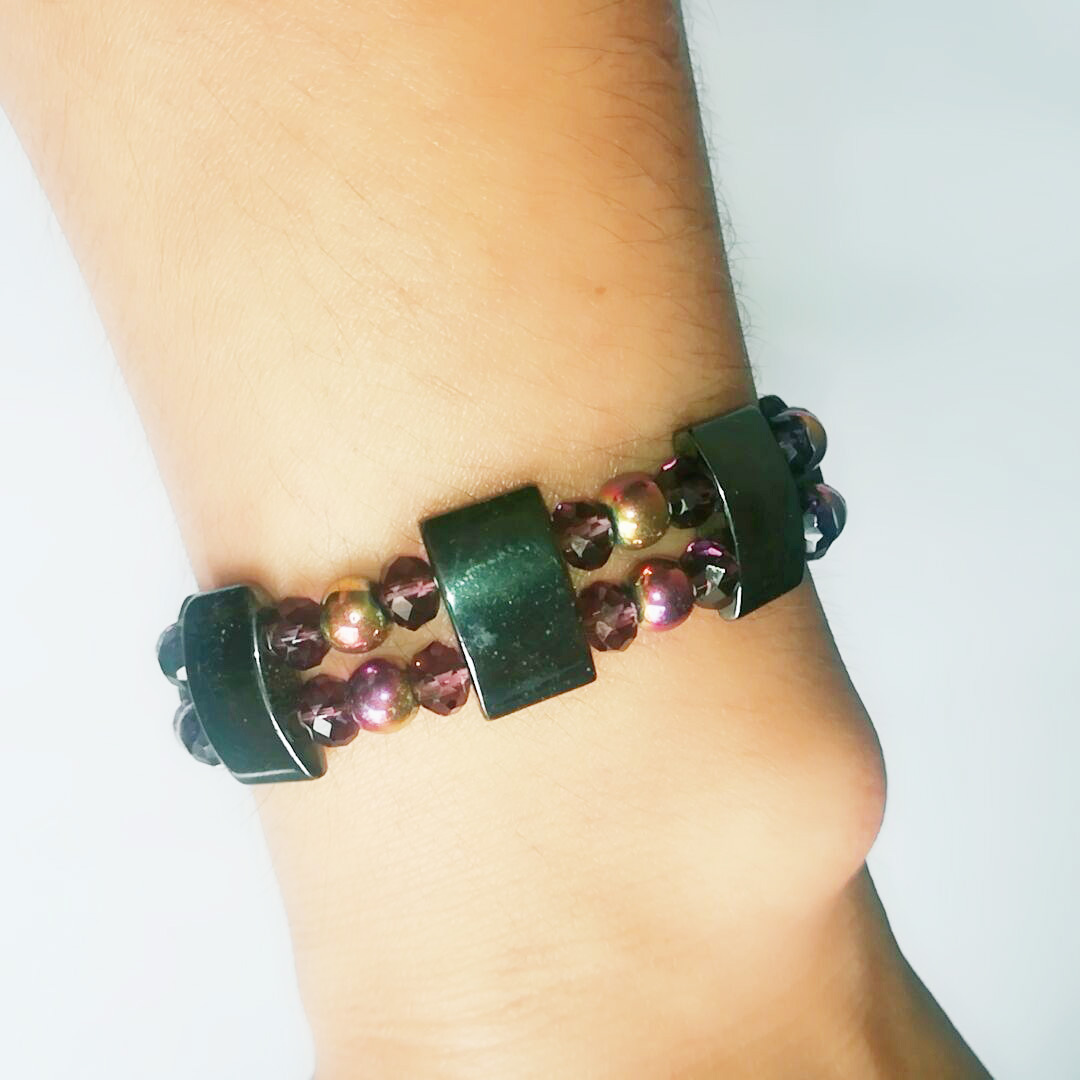 Weight Loss Body Slimming Anti-Fatigue Healing Bracelet Hematite Beads Bracelet Magnetic Therapy