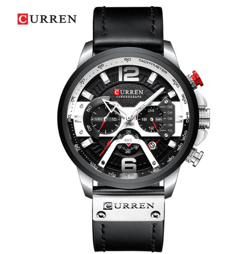 CURREN Casual Men&apos;s Watches Blue Top Brand Luxury Military Leather Wrist Watch Clock Wristwatch