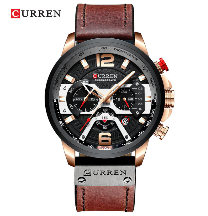 CURREN Casual Men&apos;s Watches Blue Top Brand Luxury Military Leather Wrist Watch Clock Wristwatch