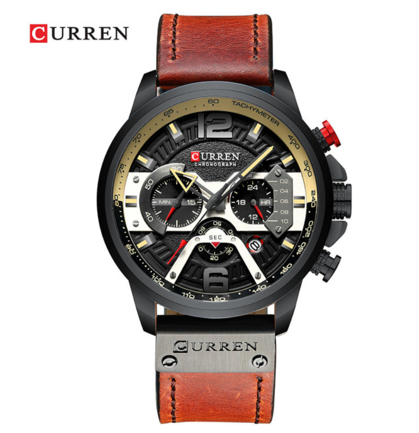 CURREN Casual Men&apos;s Watches Blue Top Brand Luxury Military Leather Wrist Watch Clock Wristwatch