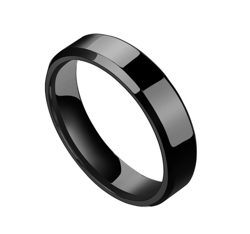 Men Black Titanium Stainless Ring  Lover Couple Rings For Women Fashion Jewellery Titanium Ring