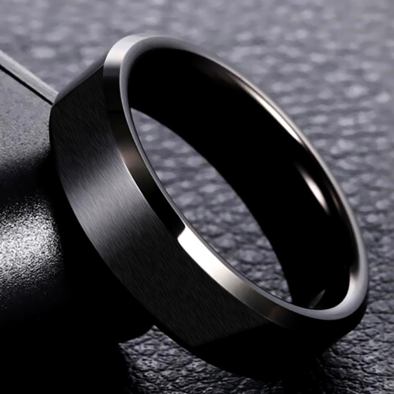 Men Black Titanium Stainless Ring  Lover Couple Rings For Women Fashion Jewellery Titanium Ring
