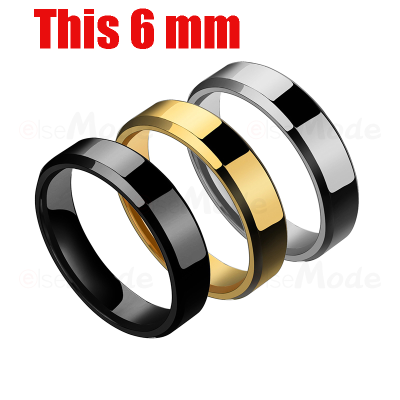 Men Black Titanium Stainless Ring  Lover Couple Rings For Women Fashion Jewellery Titanium Ring