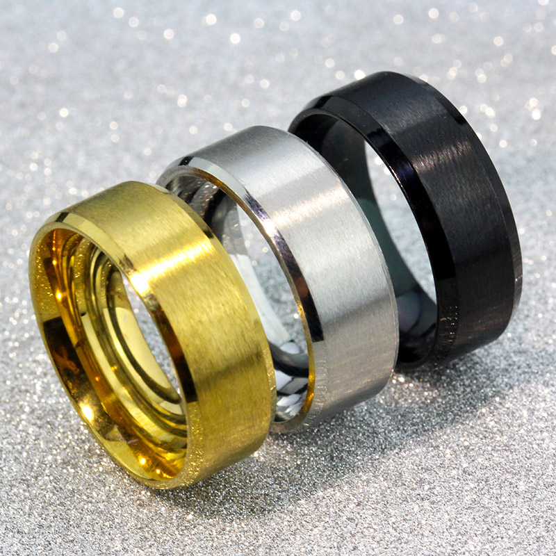 Men Black Titanium Stainless Ring  Lover Couple Rings For Women Fashion Jewellery Titanium Ring