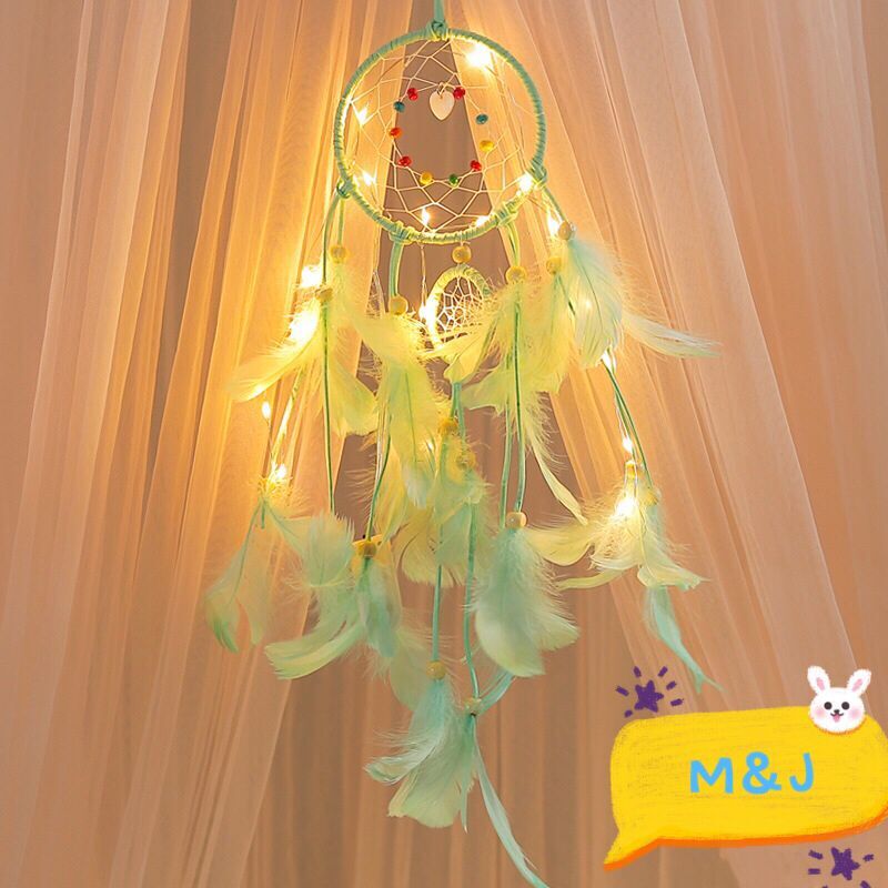 Dream Catcher LED Lighting Feather Dreamcatcher Girl Room Bell Bedroom Romantic Home Decoration