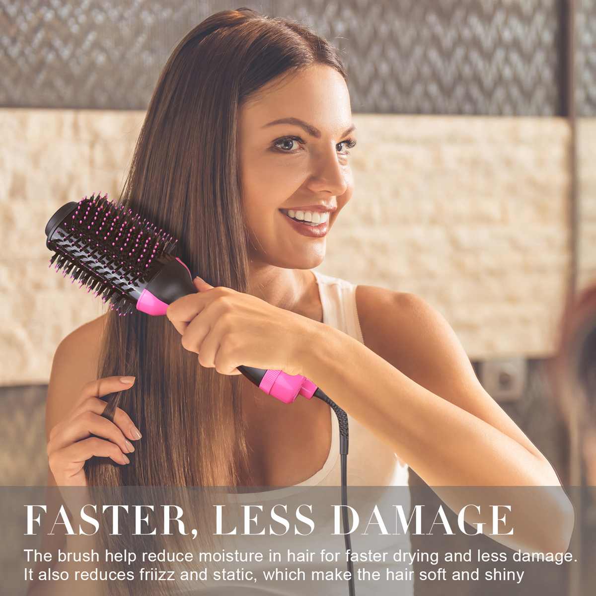 Pro One Step Hair Dryers Brush Volumizer 2 in 1 Hair Straightener Hot Air Curling Iron Rotating Hair Rollers Straightening Irons