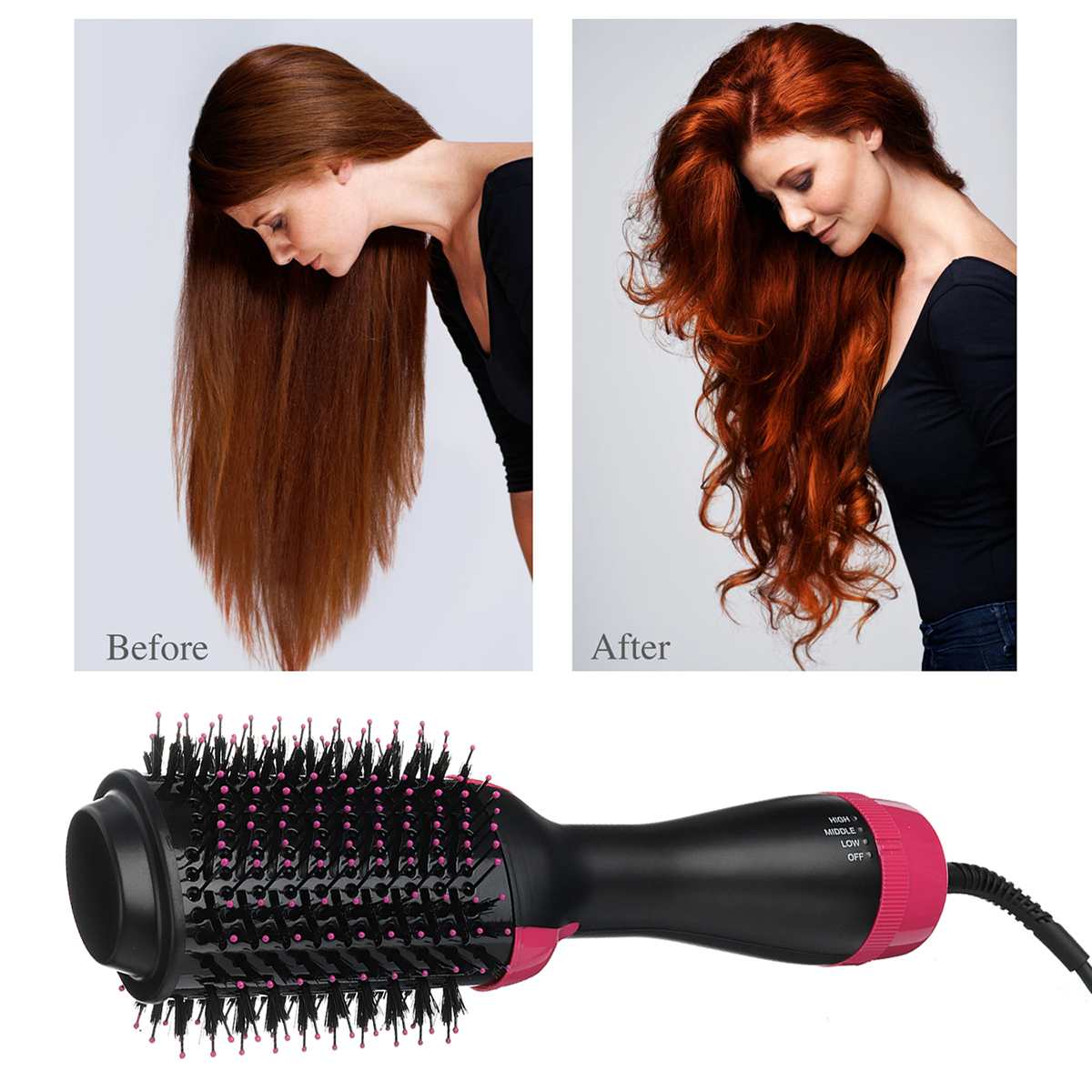 Pro One Step Hair Dryers Brush Volumizer 2 in 1 Hair Straightener Hot Air Curling Iron Rotating Hair Rollers Straightening Irons