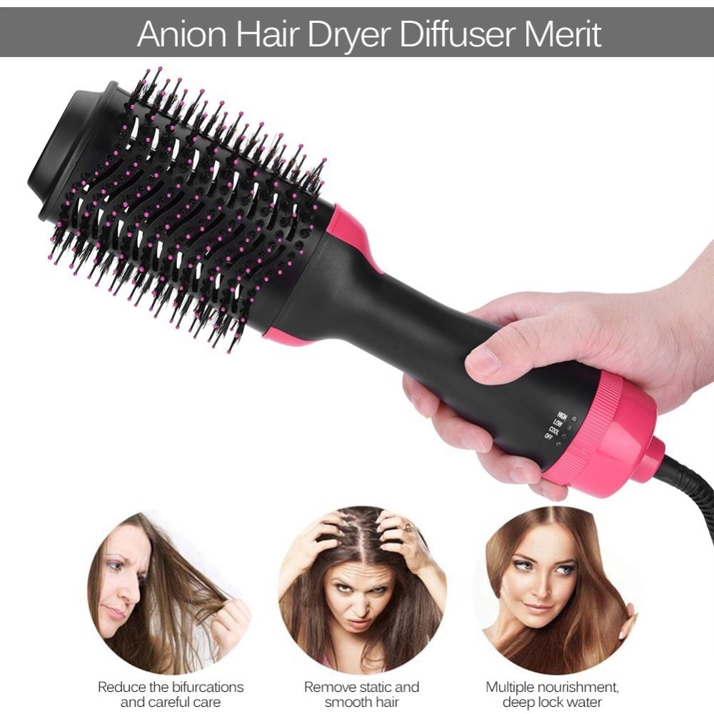 Pro One Step Hair Dryers Brush Volumizer 2 in 1 Hair Straightener Hot Air Curling Iron Rotating Hair Rollers Straightening Irons