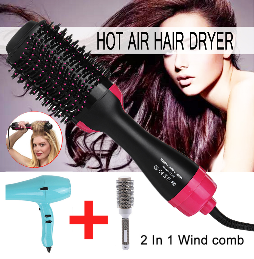 Pro One Step Hair Dryers Brush Volumizer 2 in 1 Hair Straightener Hot Air Curling Iron Rotating Hair Rollers Straightening Irons