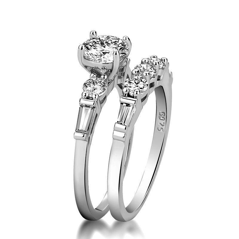 Jewelry Crystal Ring Set Inlaid Rhinestone Fashion Pair Ring Female Party Gift