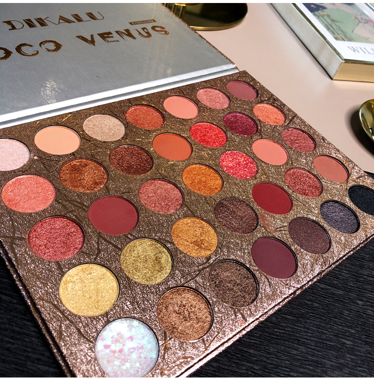 35 Color Shimmer Matte Eye Shadow Palette Glitter Highlight Eyeshadow Pigmented Waterproof Makeup