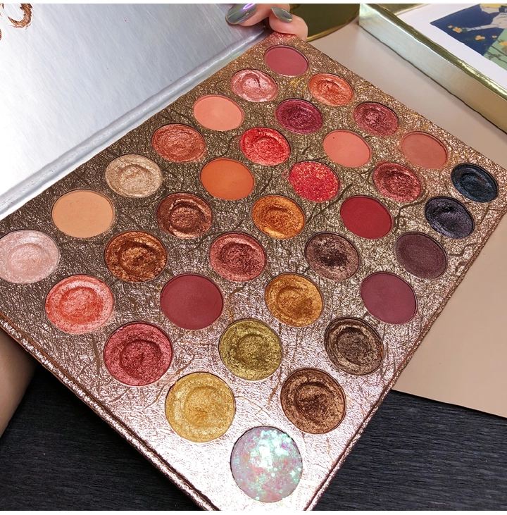 35 Color Shimmer Matte Eye Shadow Palette Glitter Highlight Eyeshadow Pigmented Waterproof Makeup