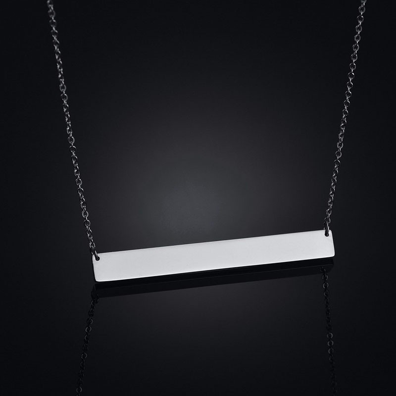 Custom Stainless Steel Name Square Tag Pendant Necklace Custom Necklace Personalized Gift