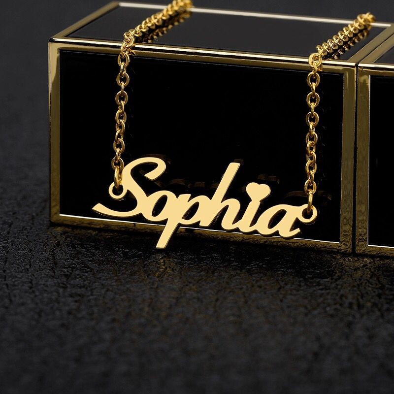 Customized Fashion Stainless Steel Name Necklace Personalized Letter Gold Choker Necklace Gift