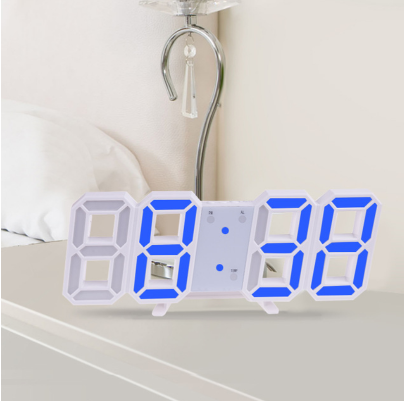 3D Large Wall Clock Digital LED Date Time Celsius Night Light Desk Table Clocks Alarm Clock