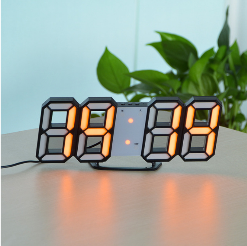 3D Large Wall Clock Digital LED Date Time Celsius Night Light Desk Table Clocks Alarm Clock