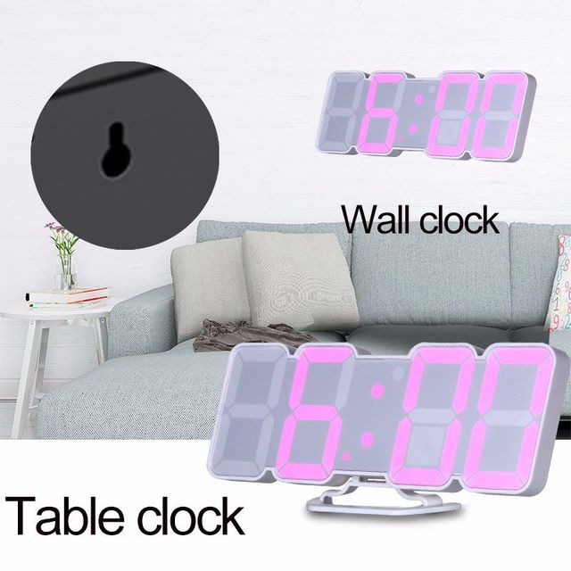 Remote Control 3D LED Wall Clock 115 Color LED Clock Sound Control Alarm Clock Time Temperature Date