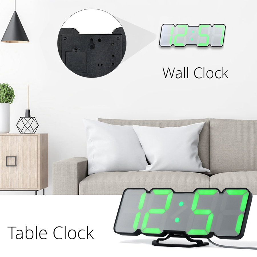 Remote Control 3D LED Wall Clock 115 Color LED Clock Sound Control Alarm Clock Time Temperature Date