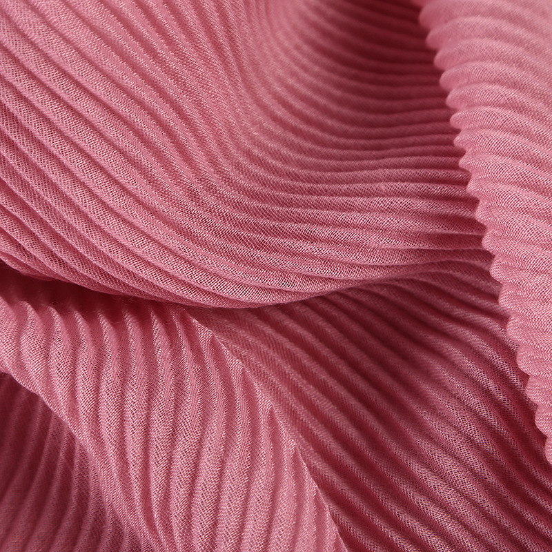 Women Wrinkle Crinkle Bubble Cotton Scarf Muslim Hijab Scarf Turban Head Wrap Solid Pleated Scarves