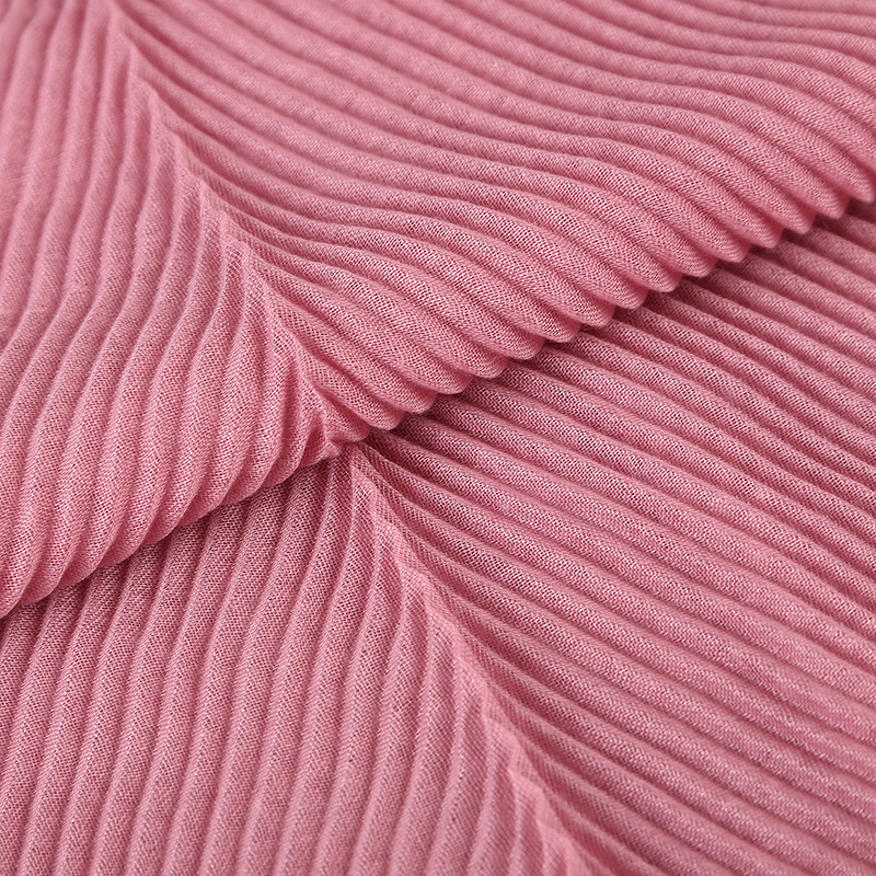 Women Wrinkle Crinkle Bubble Cotton Scarf Muslim Hijab Scarf Turban Head Wrap Solid Pleated Scarves