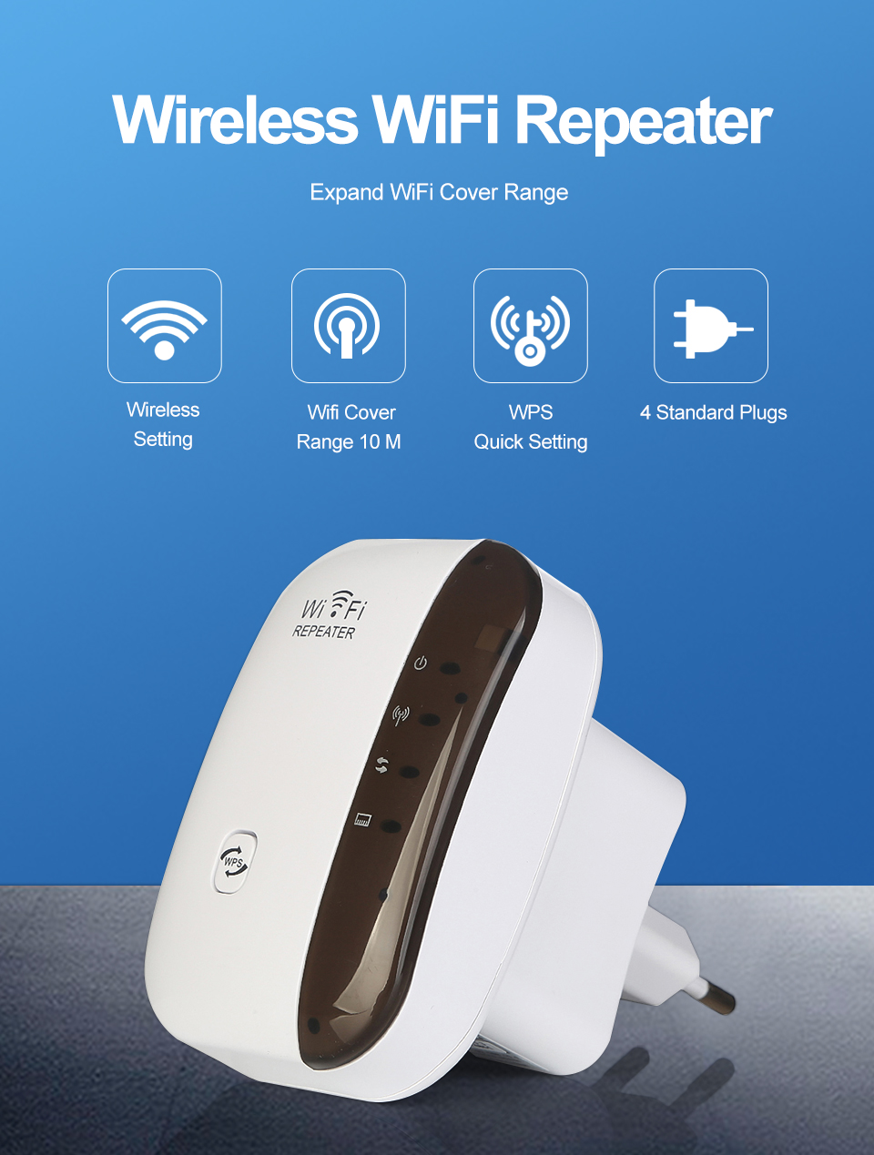 Wireless WiFi Repeater Wifi Extender 300Mbps WiFi Amplifier WiFi Booster Long Range Wi-fi Repeater