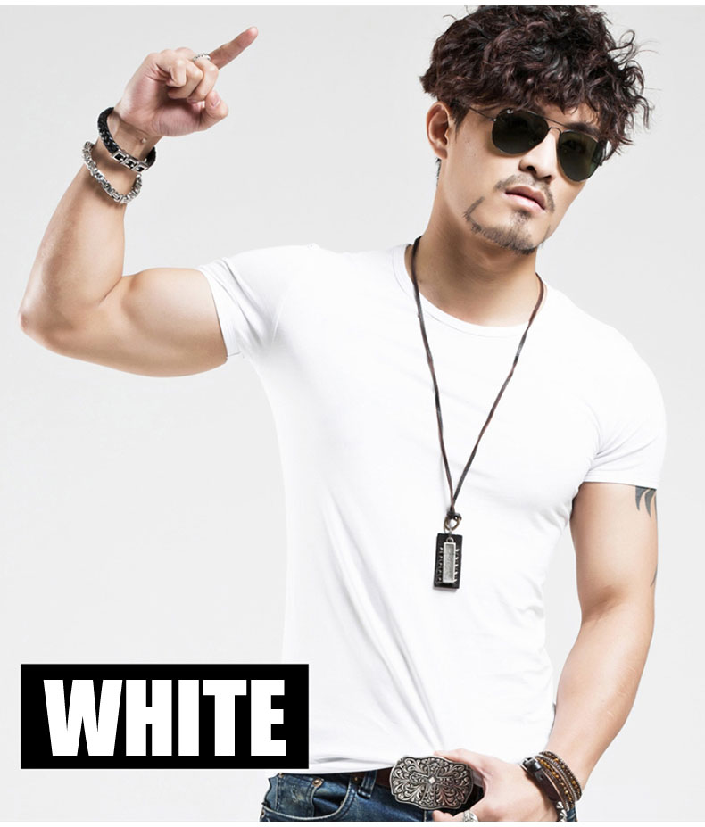 Hot  Men T Shirt Fitness T-shirts Mens V Neck Man T-shirt Causla Short Sleeve Male Tshirts