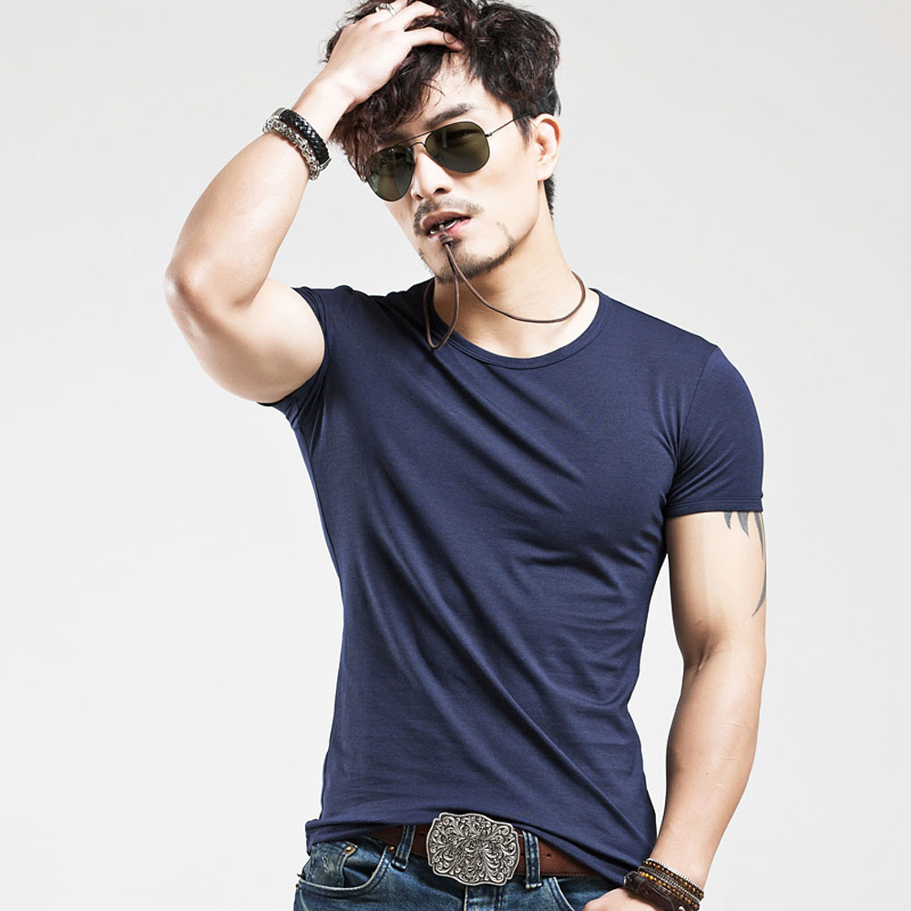 Hot  Men T Shirt Fitness T-shirts Mens V Neck Man T-shirt Causla Short Sleeve Male Tshirts