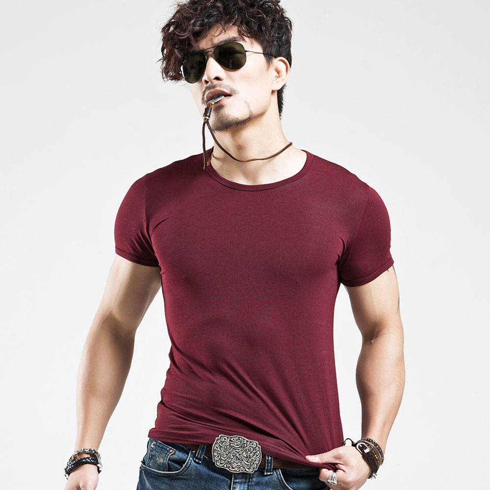 Hot  Men T Shirt Fitness T-shirts Mens V Neck Man T-shirt Causla Short Sleeve Male Tshirts