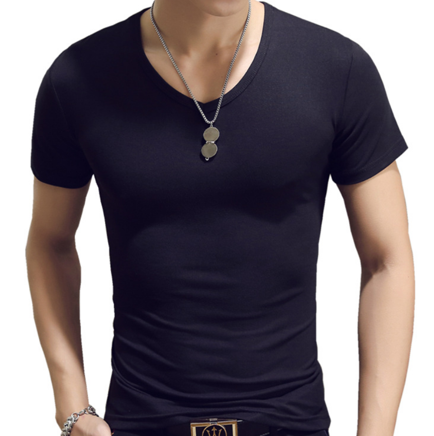 Hot  Men T Shirt Fitness T-shirts Mens V Neck Man T-shirt Causla Short Sleeve Male Tshirts