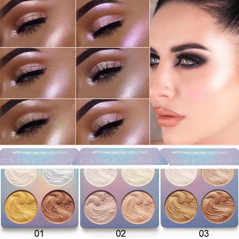 New Highlighter Powder Palette High Gloss Shimmer Powder Bronzer Repair Haileyter Pallet Makeup