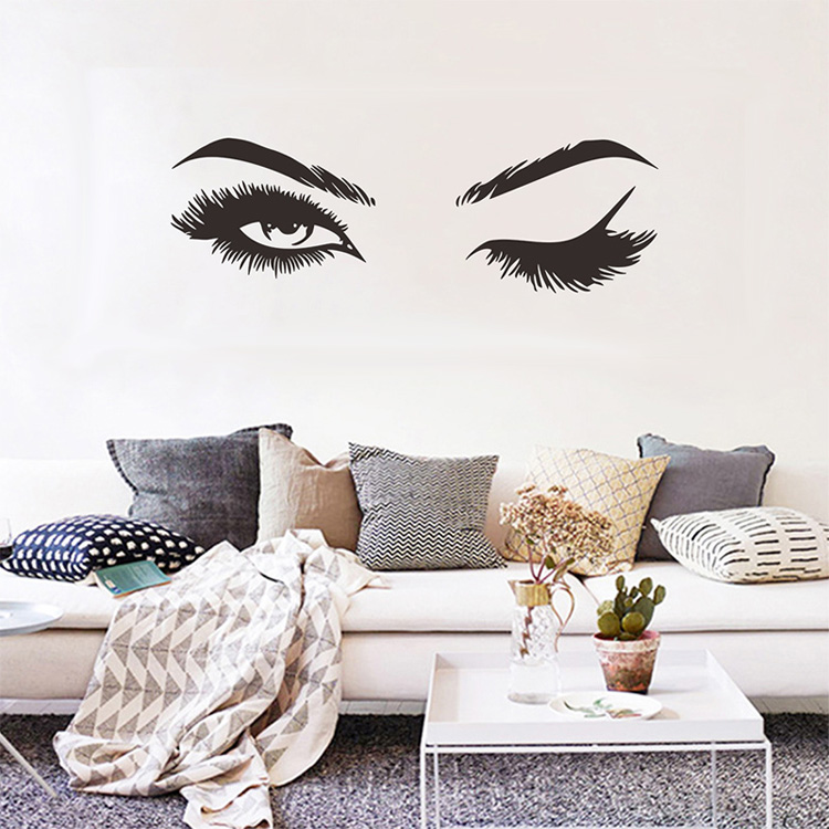 Creative Pretty Eyelashes Wall Sticker Girl Room Living Room Decorations Wallpaper Mural Art Decals