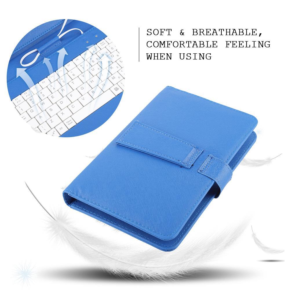 Phones Case PU Leather Flip Case Wired Keyboard Holster Universal Protector for Samsung Xiaomi