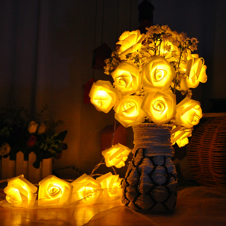 Rose Flower LED String Lights Battery Operated Christmas Lights For Valentine Wedding Home Decor