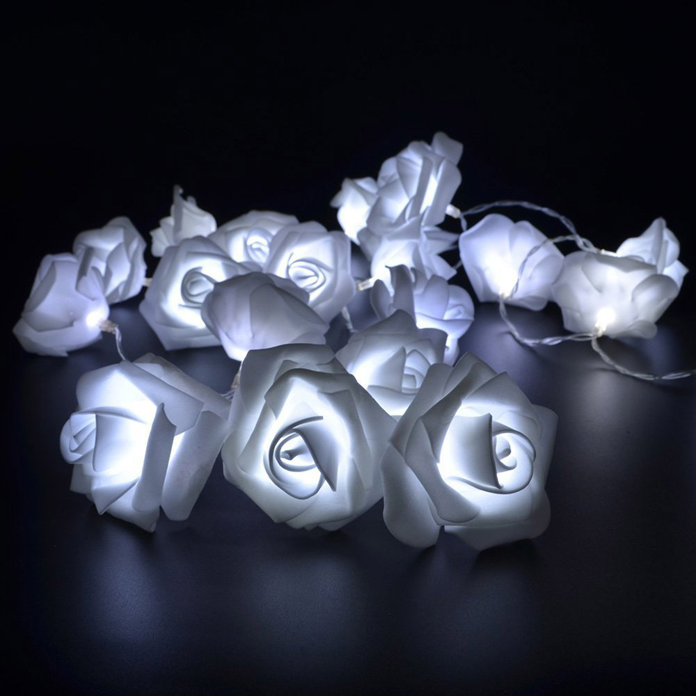 Rose Flower LED String Lights Battery Operated Christmas Lights For Valentine Wedding Home Decor