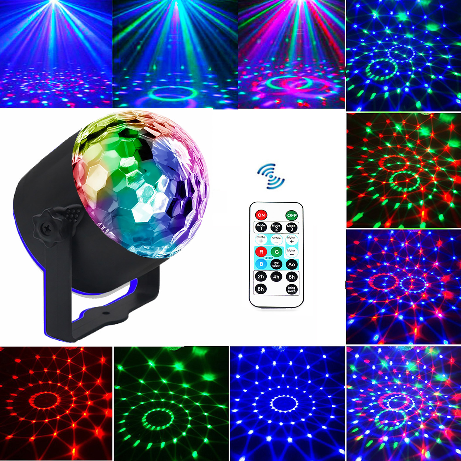 Led Disco Light Stage Lights DJ  Ball Lumiere Sound Activated Laser Projector Lamp Light Music Party