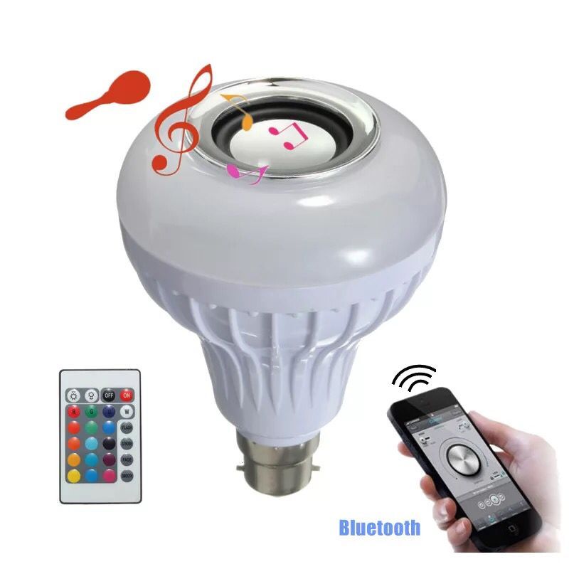 M&amp;J Wireless Bluetooth Speaker Bulb LED Lamp Smart Light Music Player Audio Remote Control Subwoofer