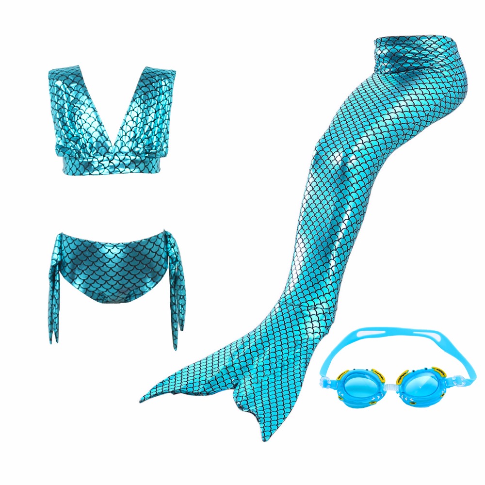4Pcs Mermaid Swimsuits Girls Bikini Set Mermaid Tail Costume Swimwear Kids Mermaid Swimsuit Cosplay