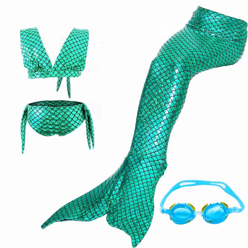4Pcs Mermaid Swimsuits Girls Bikini Set Mermaid Tail Costume Swimwear Kids Mermaid Swimsuit Cosplay