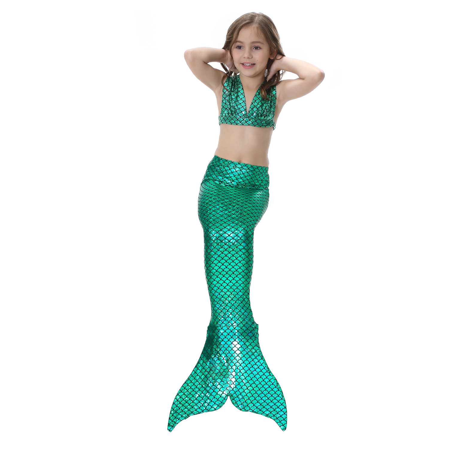 4Pcs Mermaid Swimsuits Girls Bikini Set Mermaid Tail Costume Swimwear Kids Mermaid Swimsuit Cosplay