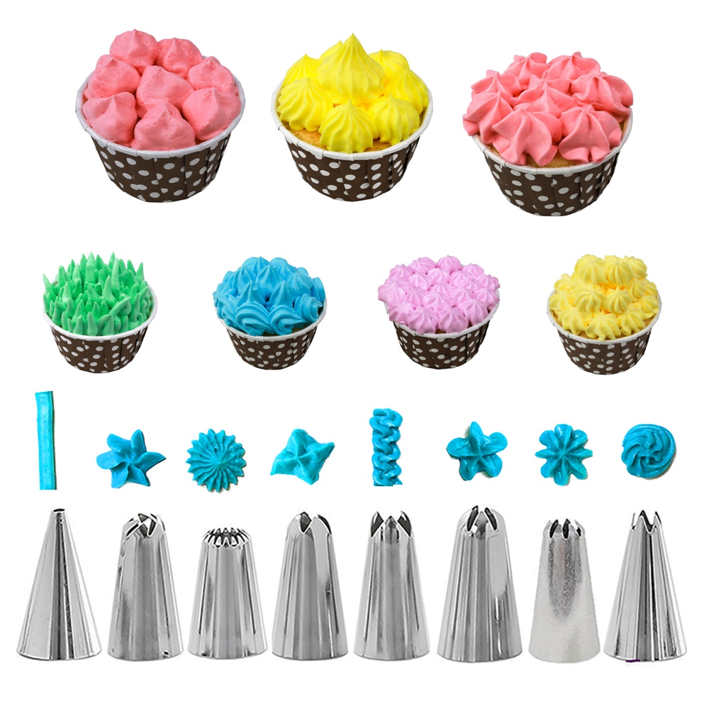 14Pcs/Set Icing Piping Nozzles Set with Pastry Bag Scraper Cream Tips Reusable Cake Decorating Tool
